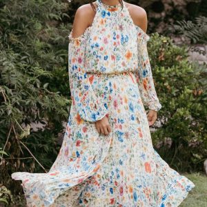 Hilary Pleated Maxi Dress - Garden Floral(XS)